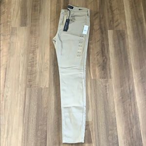 Stacked skinny khaki pants